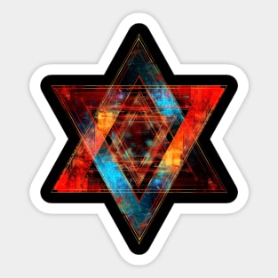 Star Of David Abstract Sticker